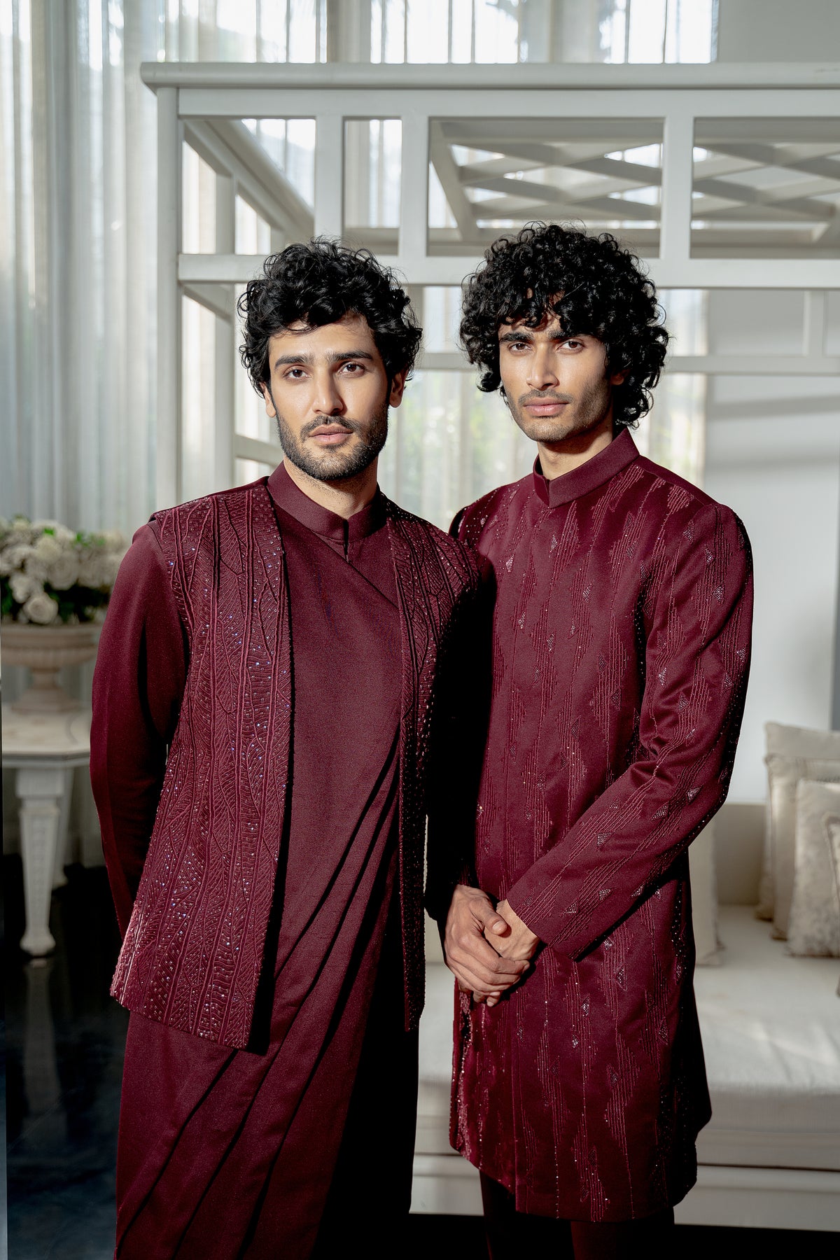 Plum midnight jacket with kurta