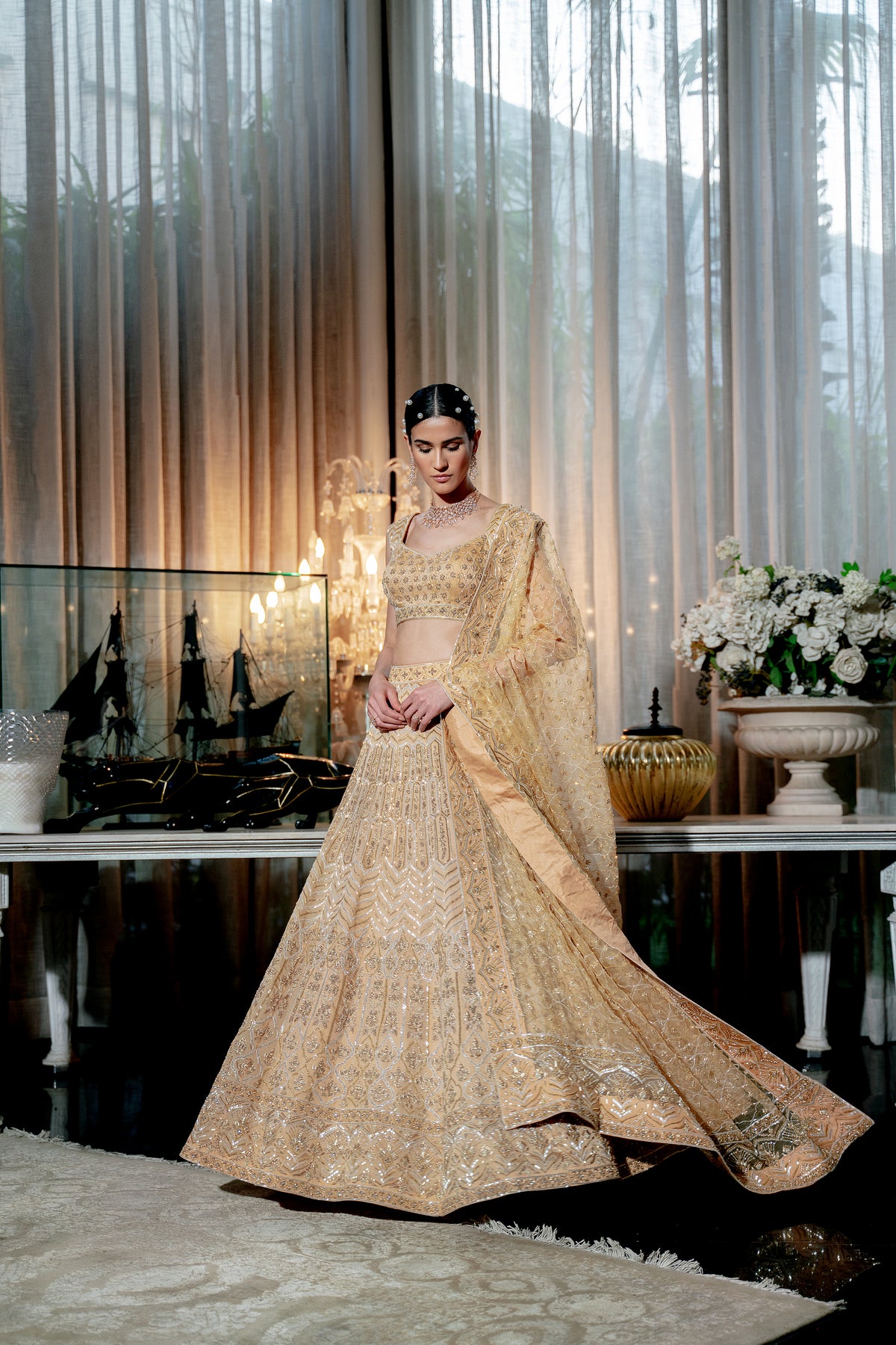 Sand gold regal lehanga