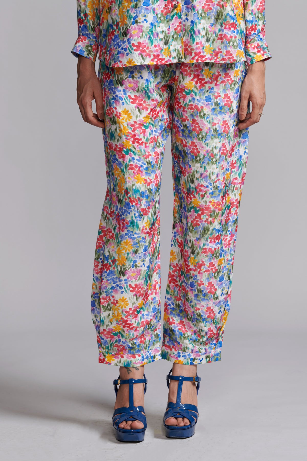 Floral Printed Linen Pant