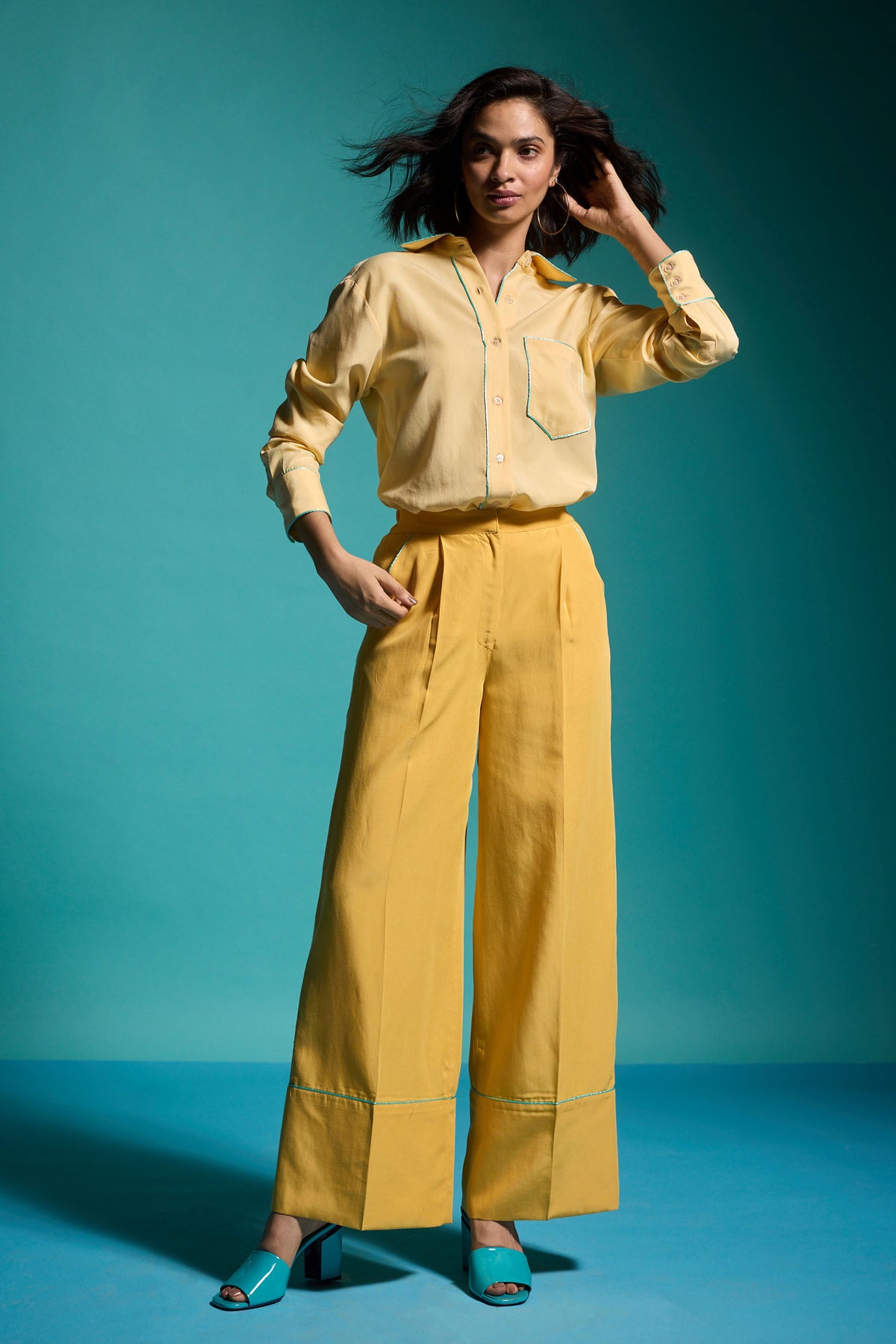 Contrast Piping Shirt