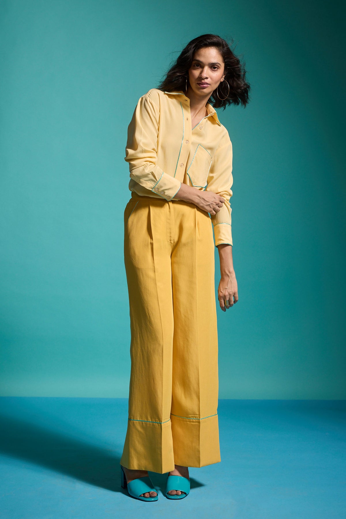 Contrast Piping Pant