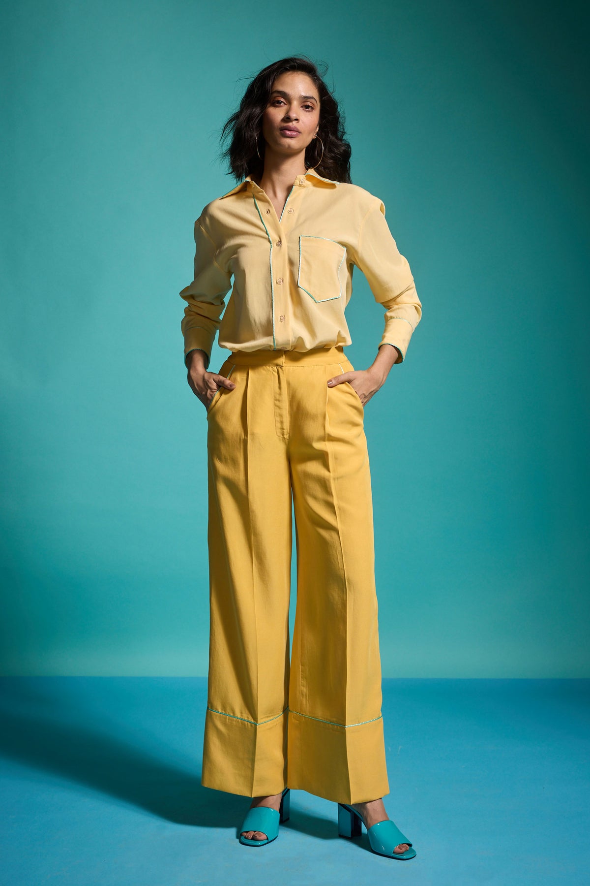 Contrast Piping Shirt
