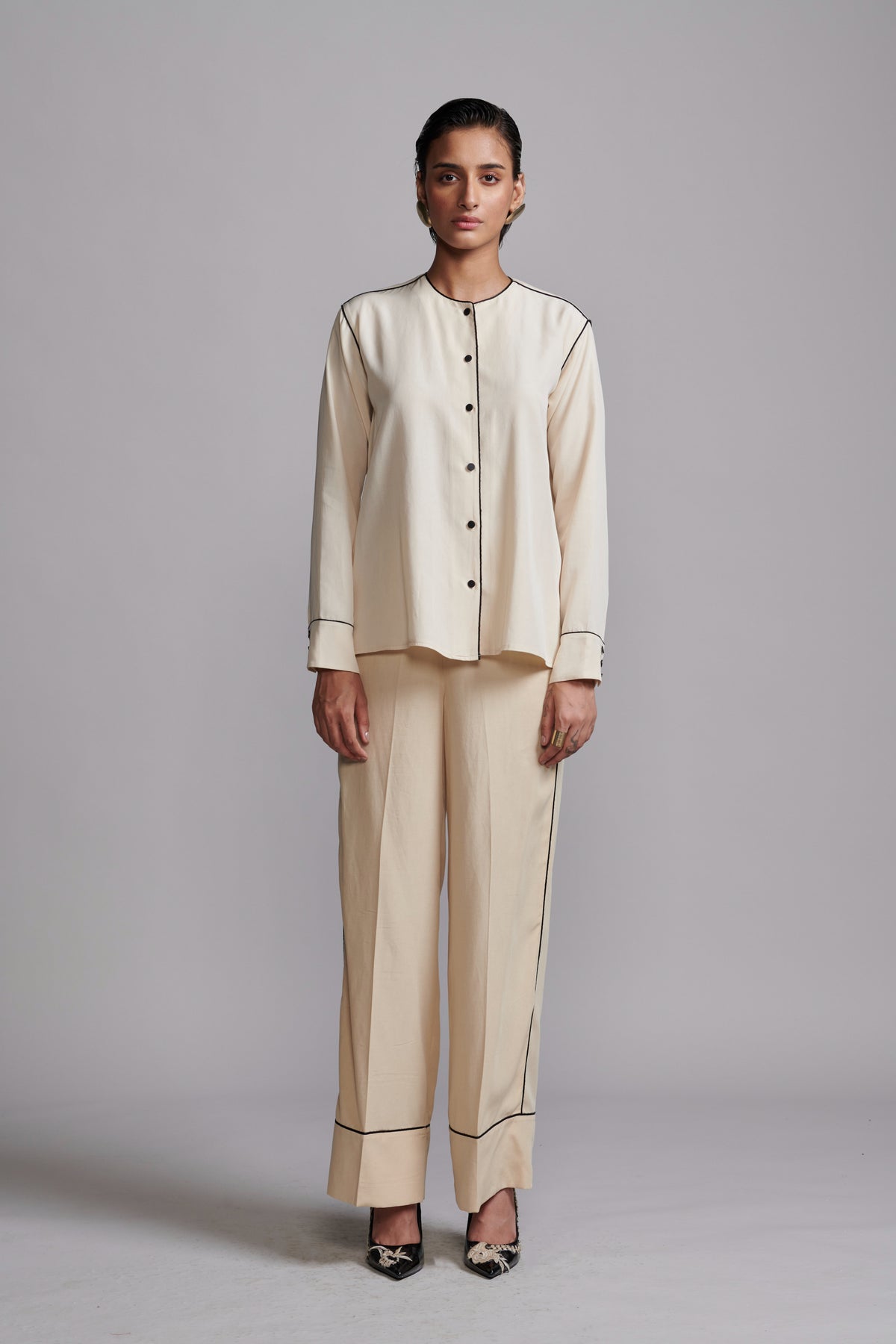 Contrast Piping Shirt