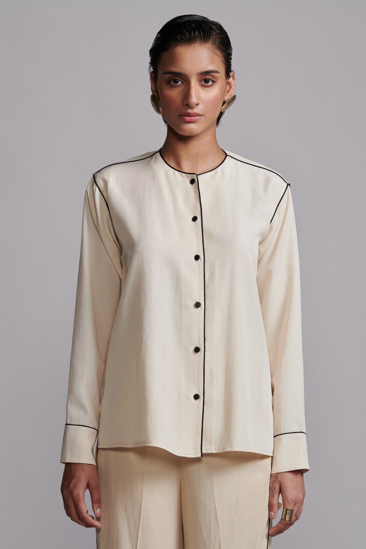 Contrast Piping Shirt