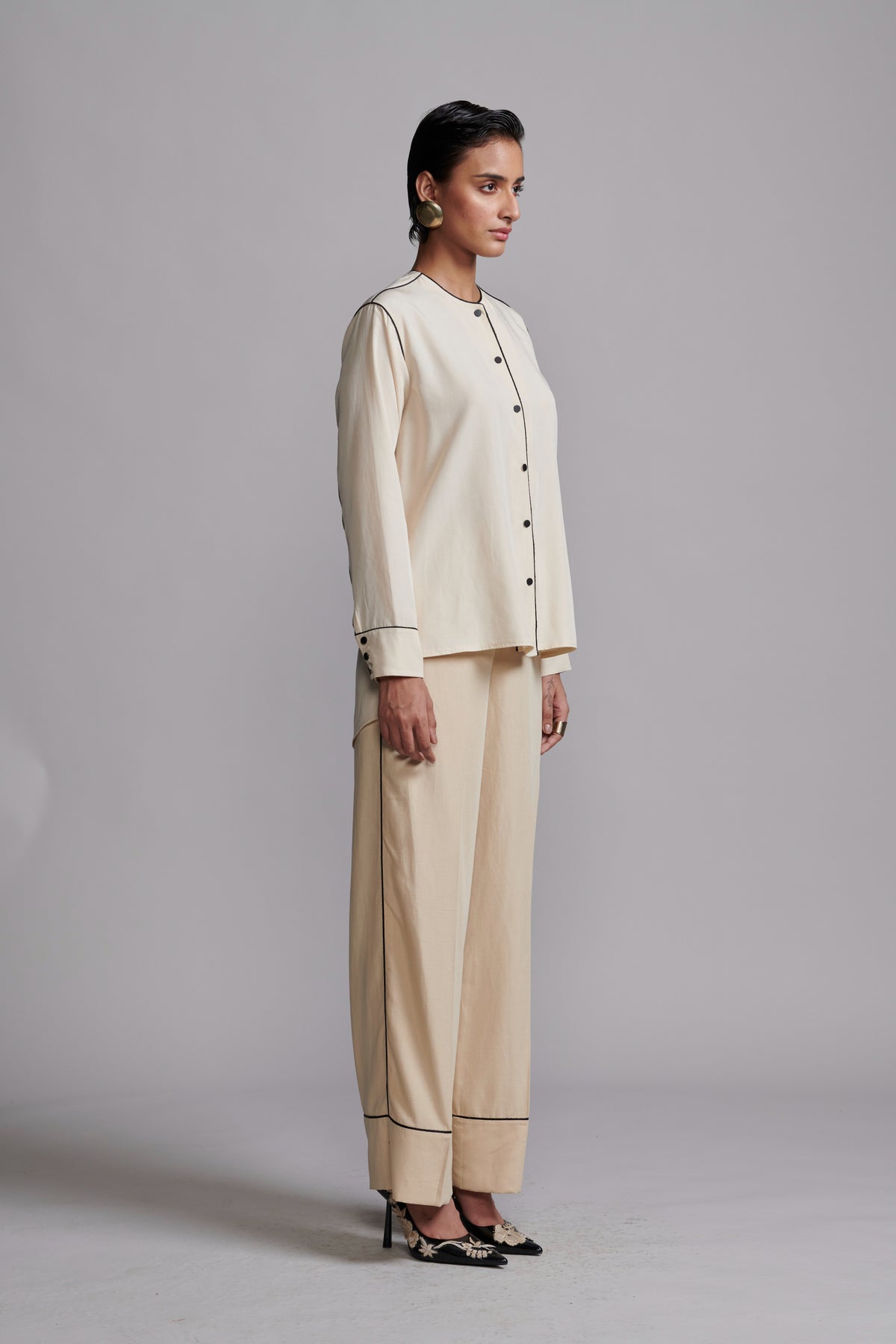 Contrast Piping Shirt