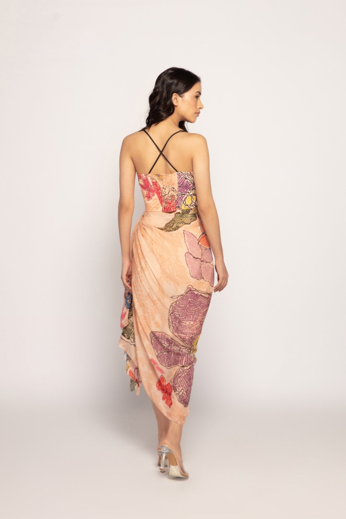 Perinwinkle Bandhani Print Midi Dress