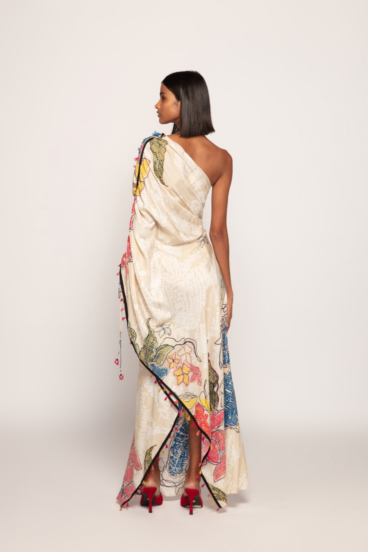 Periwinkle Bandhani Print Kaftan