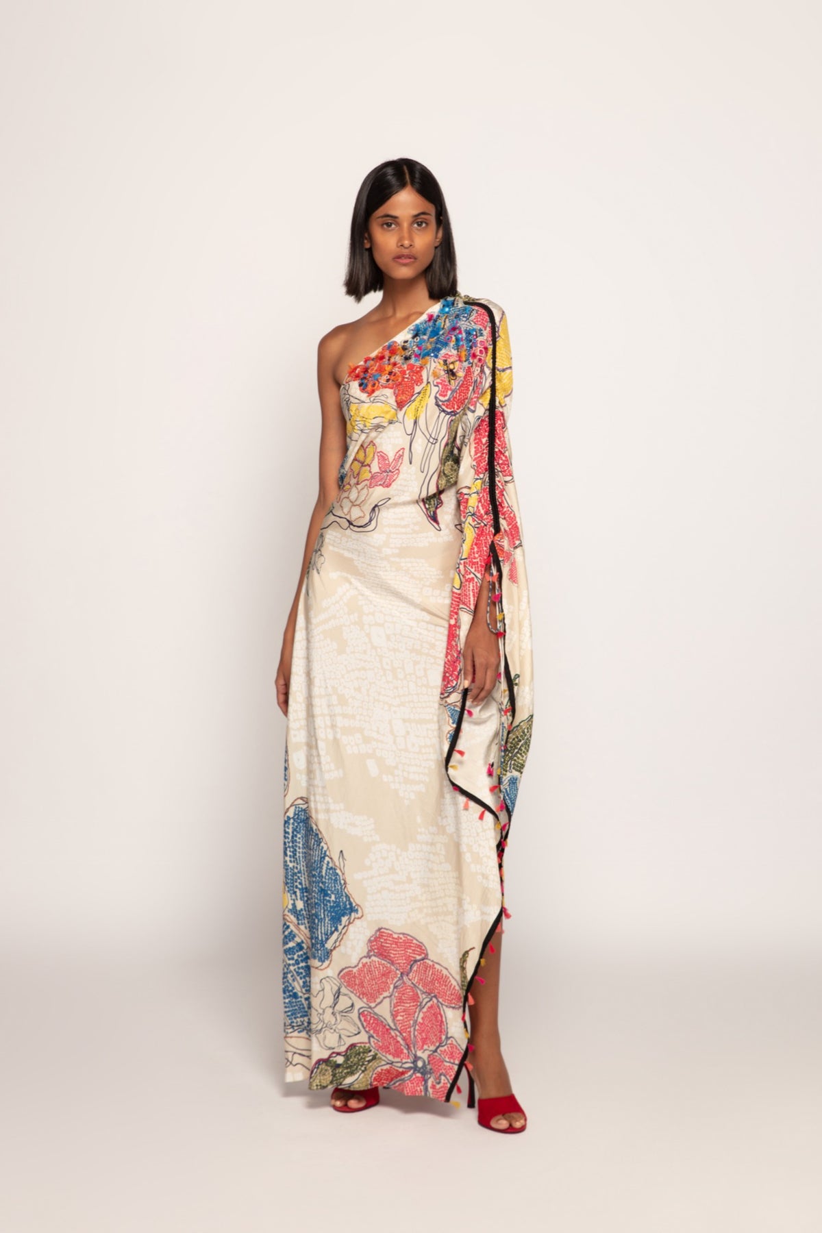 Periwinkle Bandhani Print Kaftan