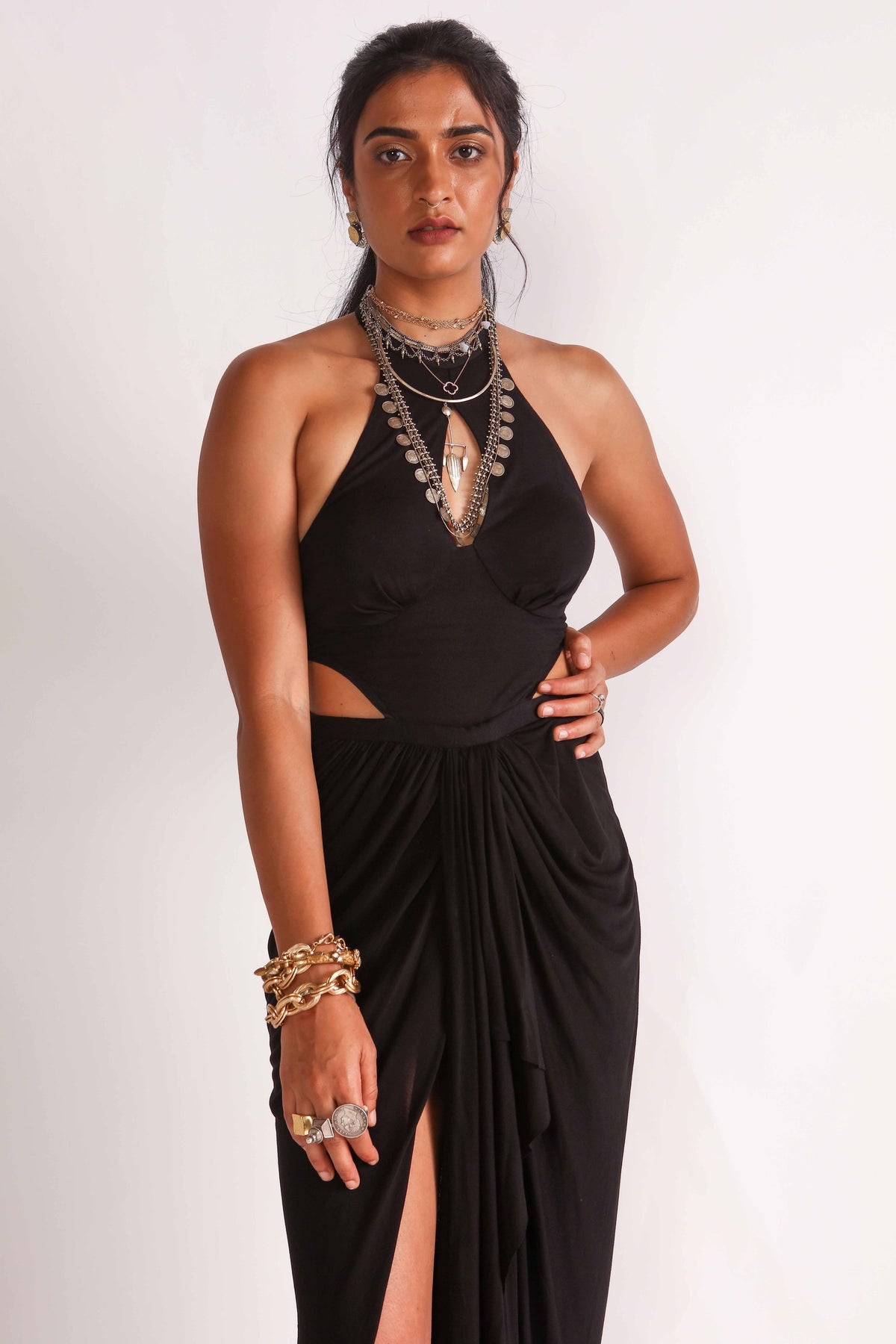 Nurit Draped Jersey Dress