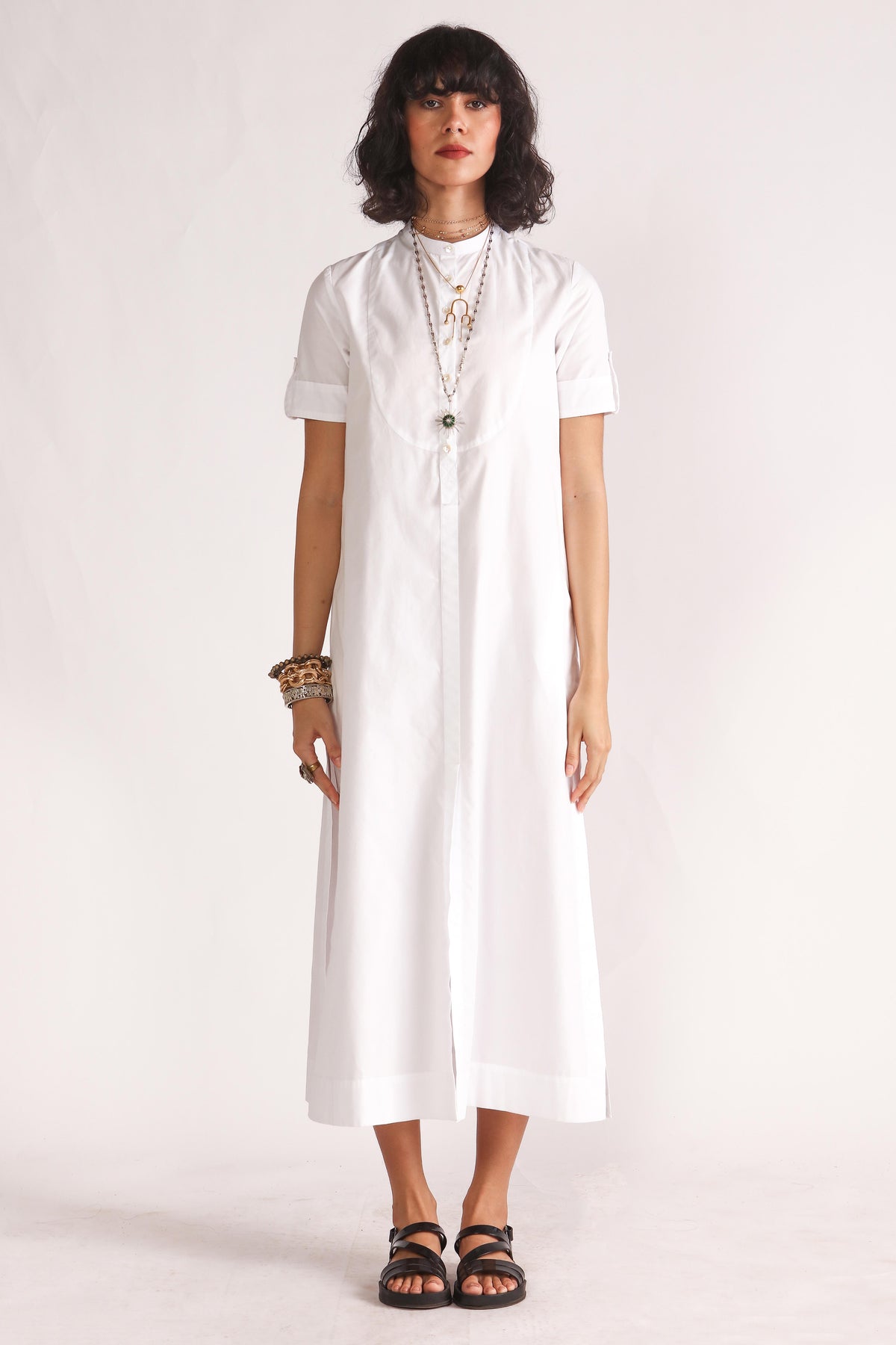 Delphini Long Cotton Shirt Dress