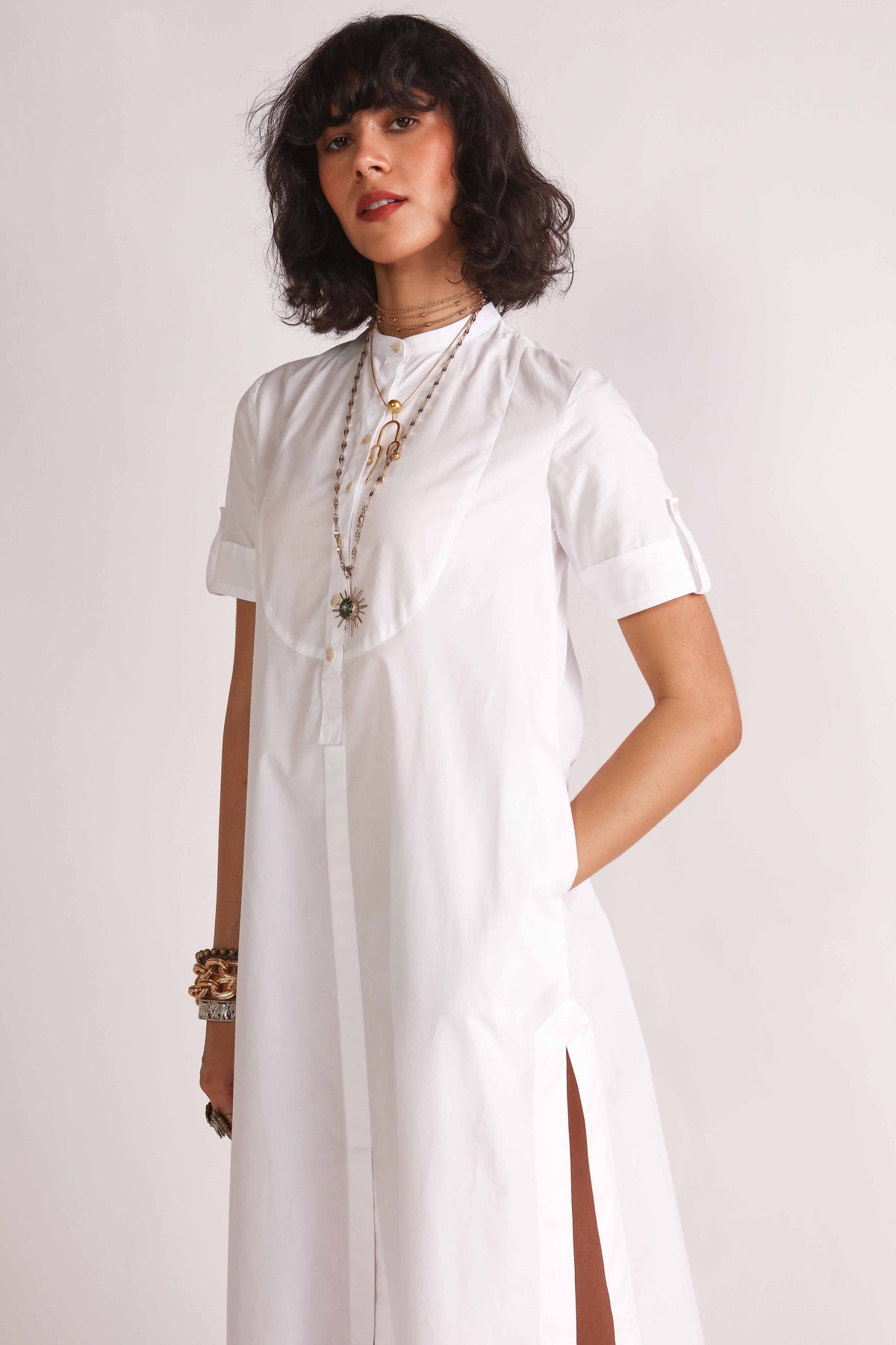 Delphini Long Cotton Shirt Dress