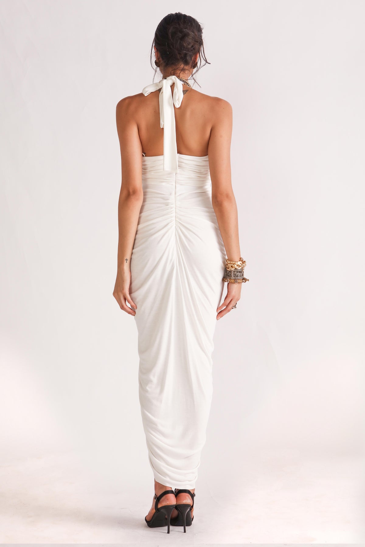 Titatnia Jersey Goddess Draped Dress