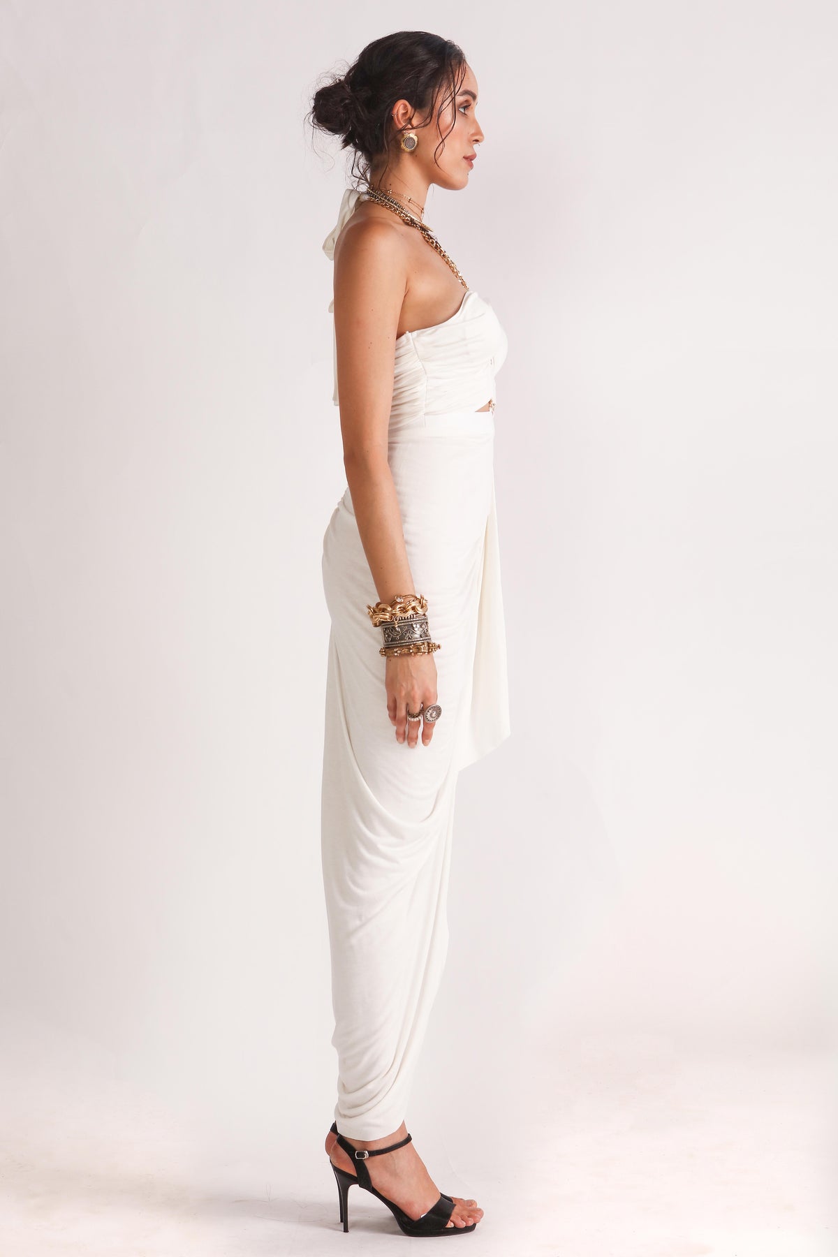 Titatnia Jersey Goddess Draped Dress