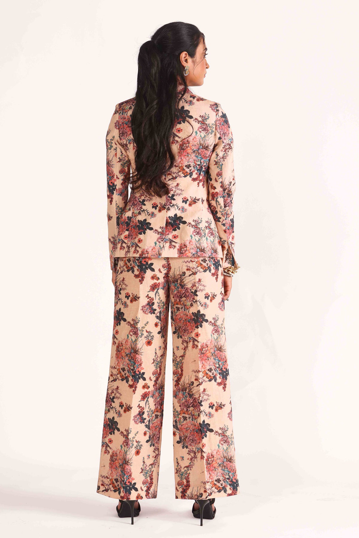 Hydrangea Printed Cotton Line Trousers