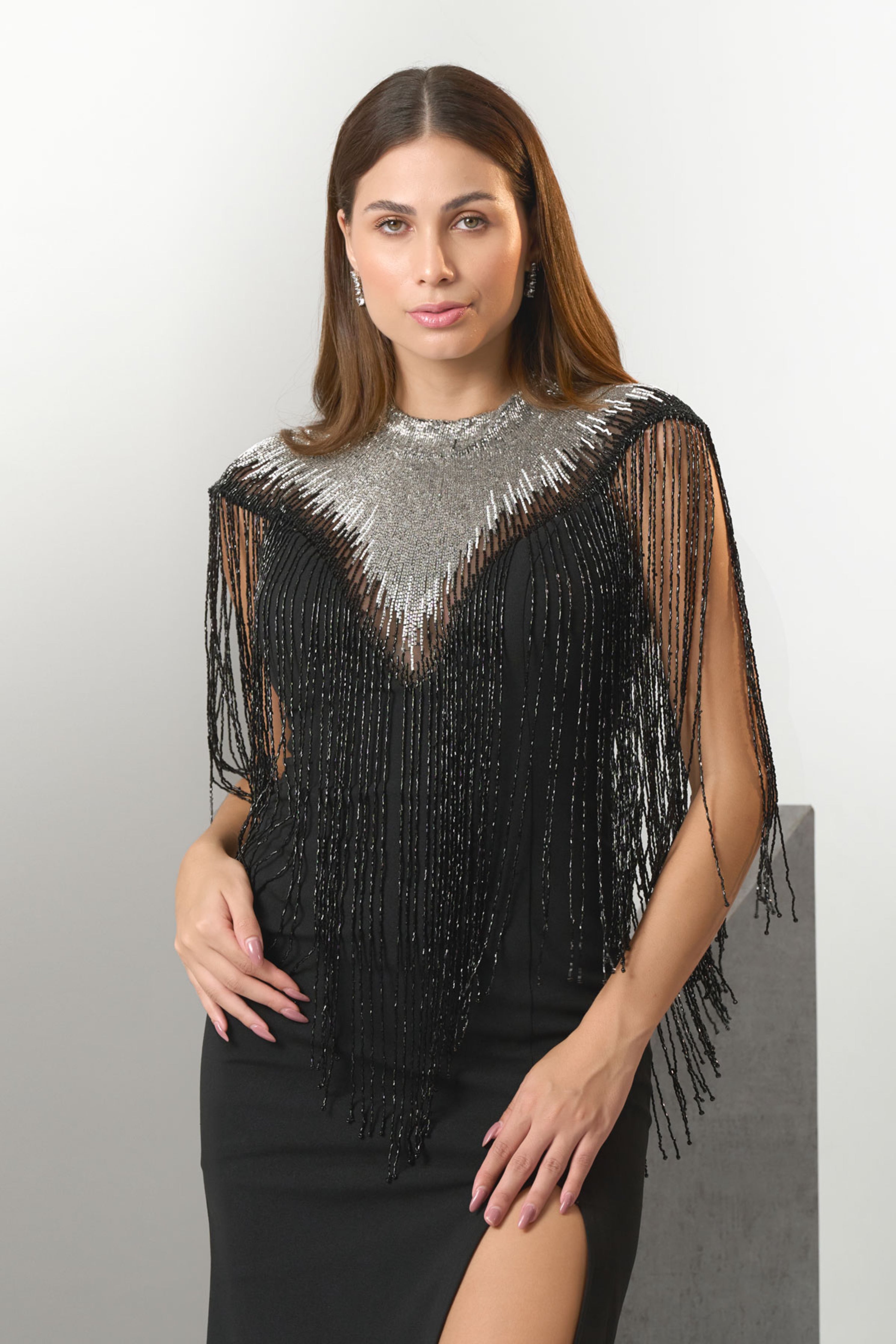 Eli Bitton - Zyra Crepe Jeweled Evening Gown