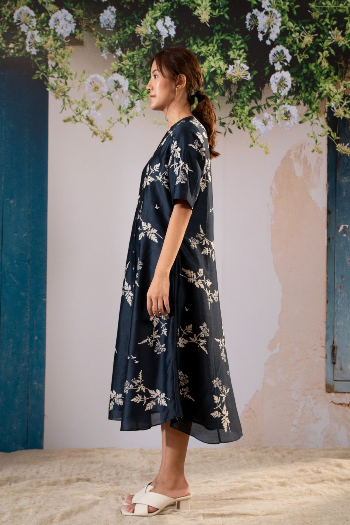 Indigo Shirt Dress With Belt