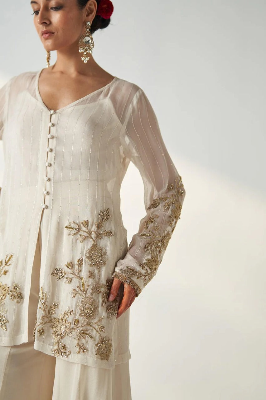 Tara Ivory Sharara Set
