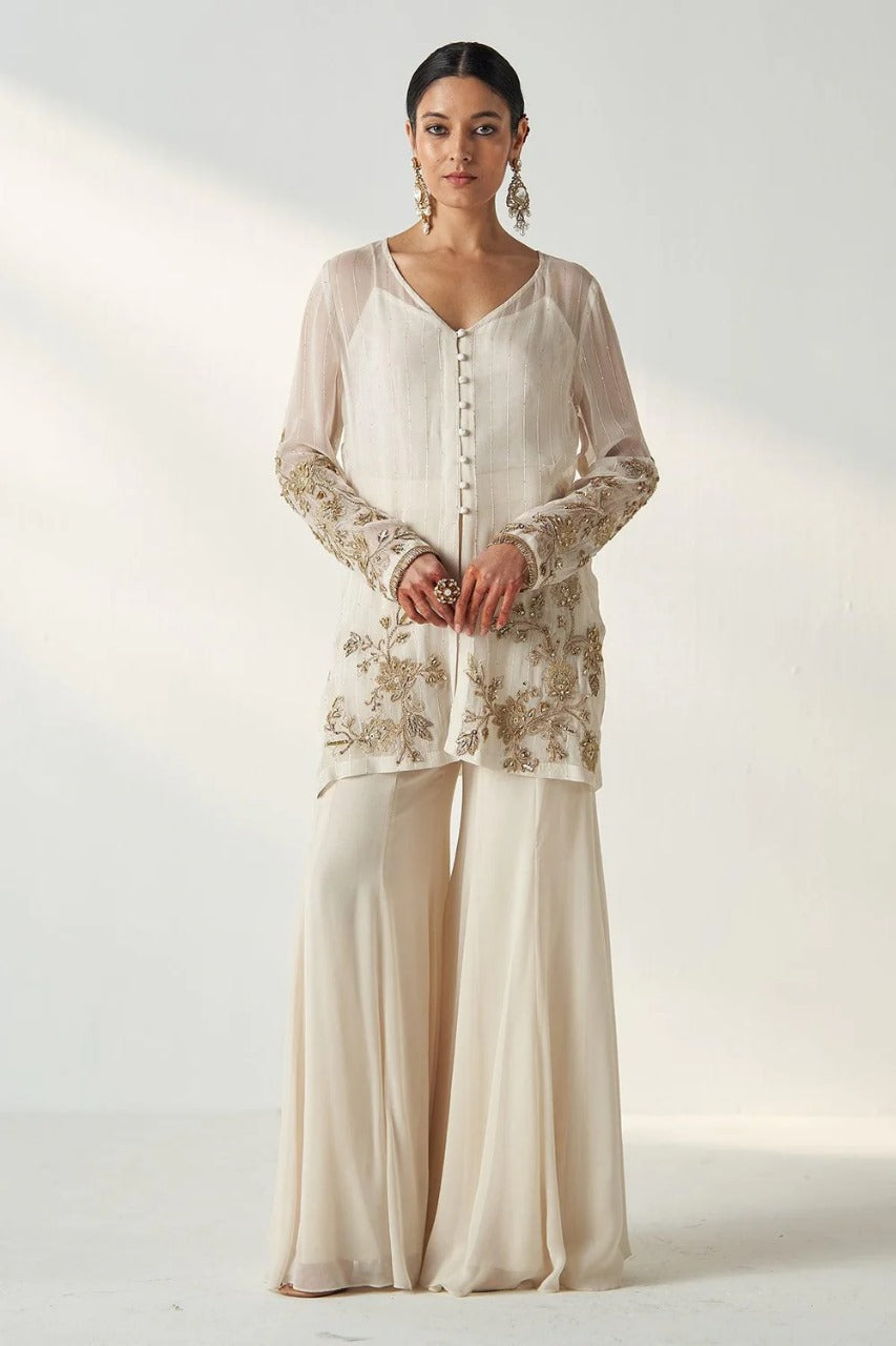 Tara Ivory Sharara Set
