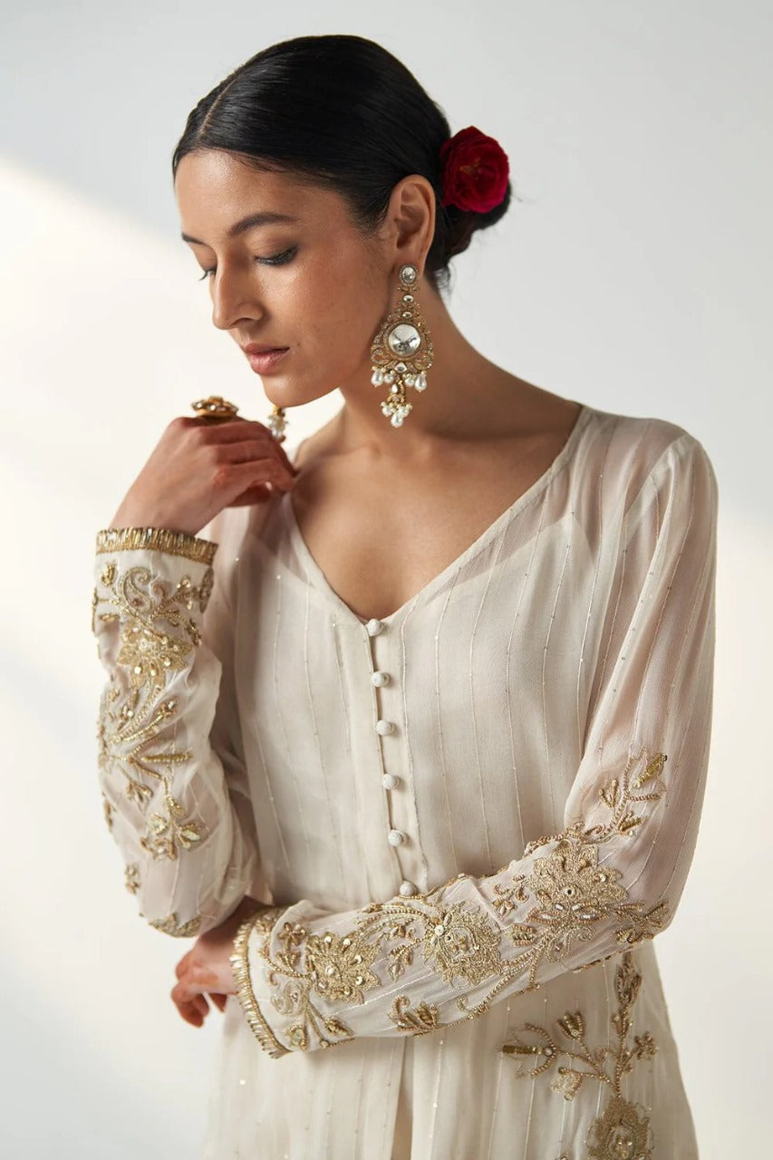 Tara Ivory Sharara Set