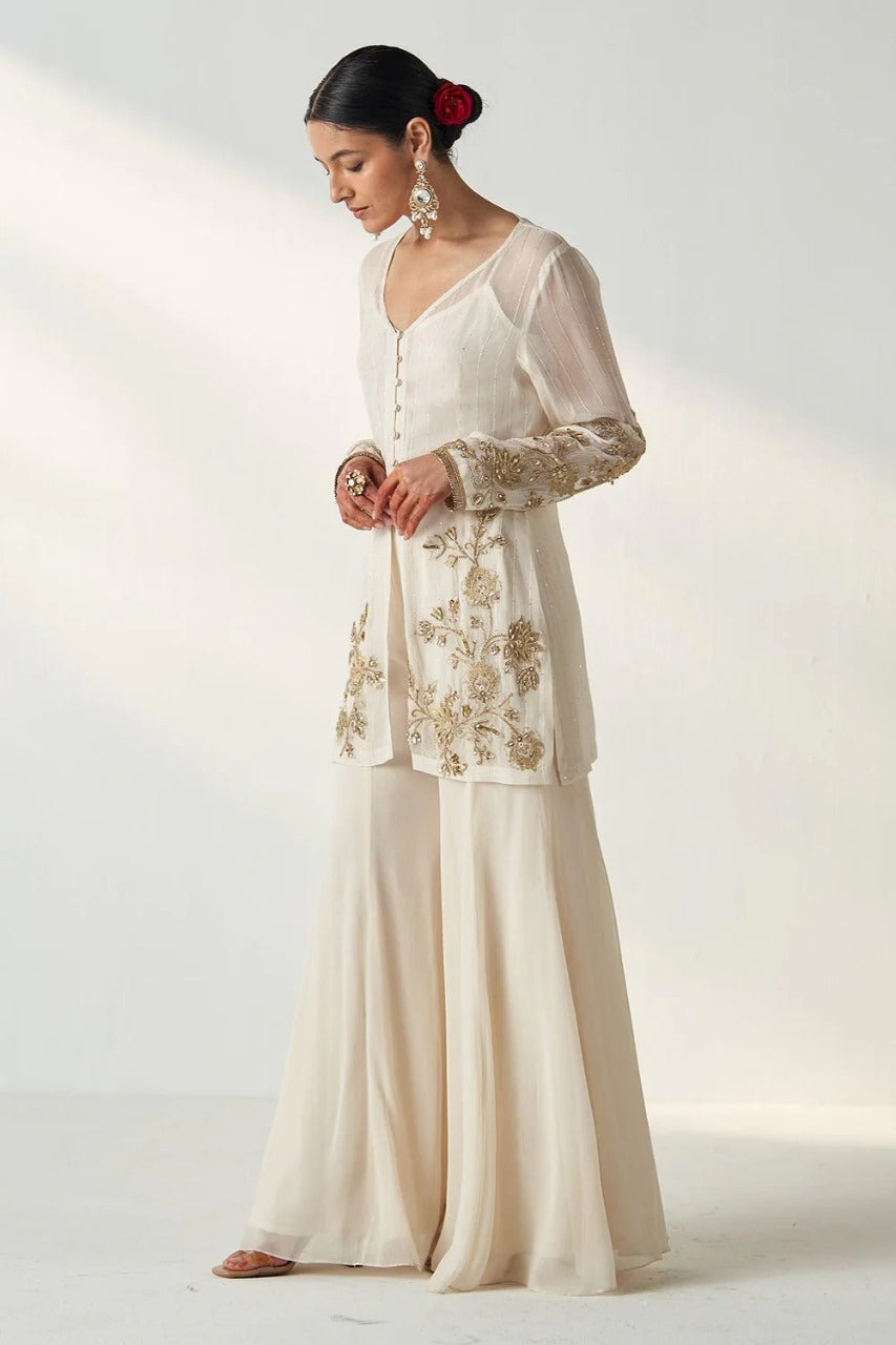 Tara Ivory Sharara Set