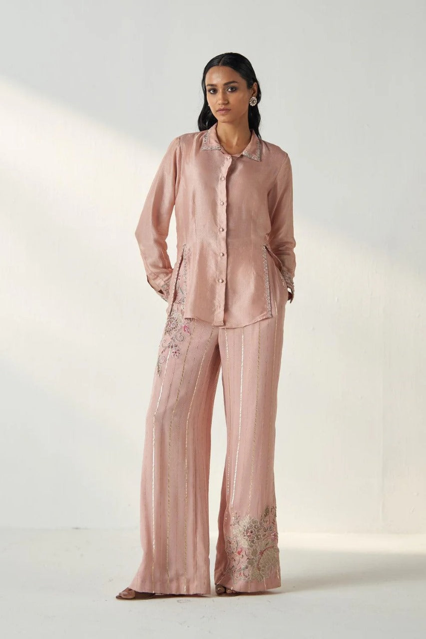 Tisya Blush Pink Shirt Set