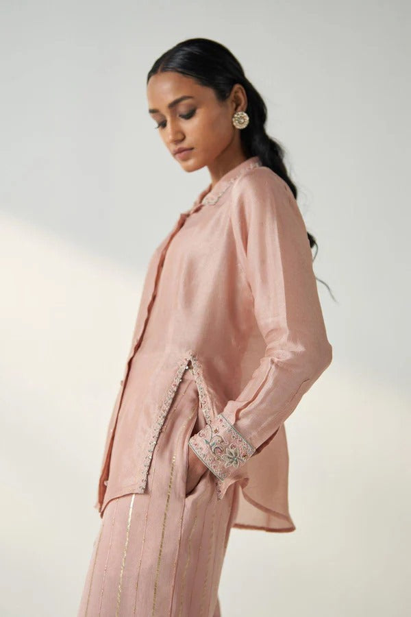 Tisya Blush Pink Shirt Set