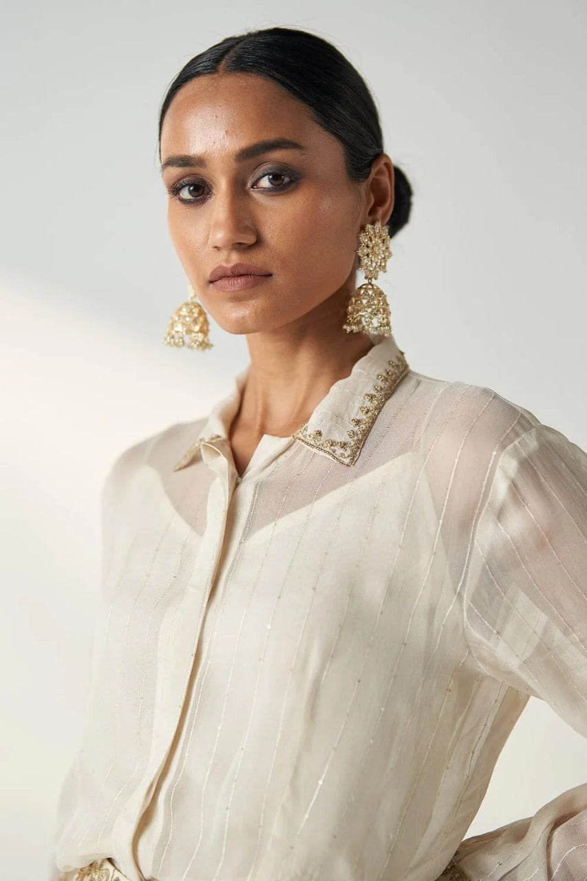 Vani Ivory Shirt Pant Set