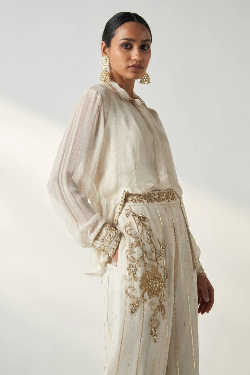 Vani Ivory Shirt Pant Set