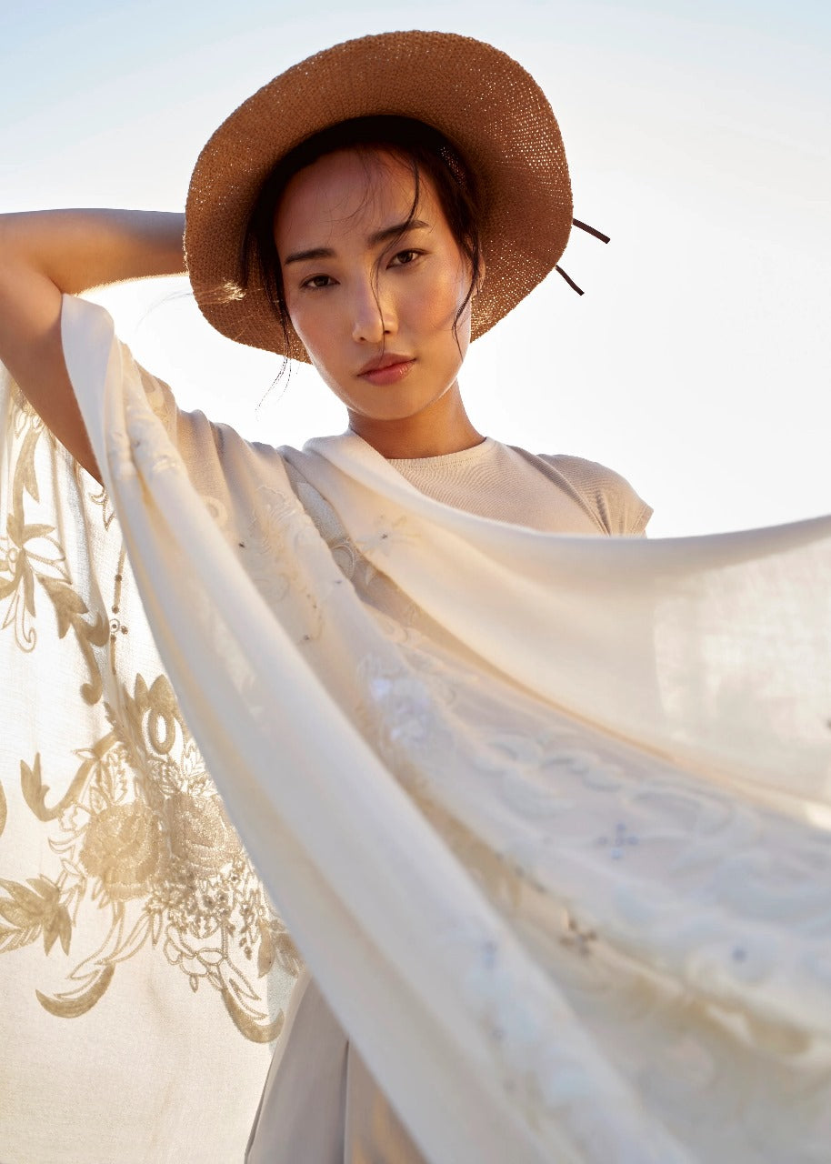 Ivory Vintage Garden Stole