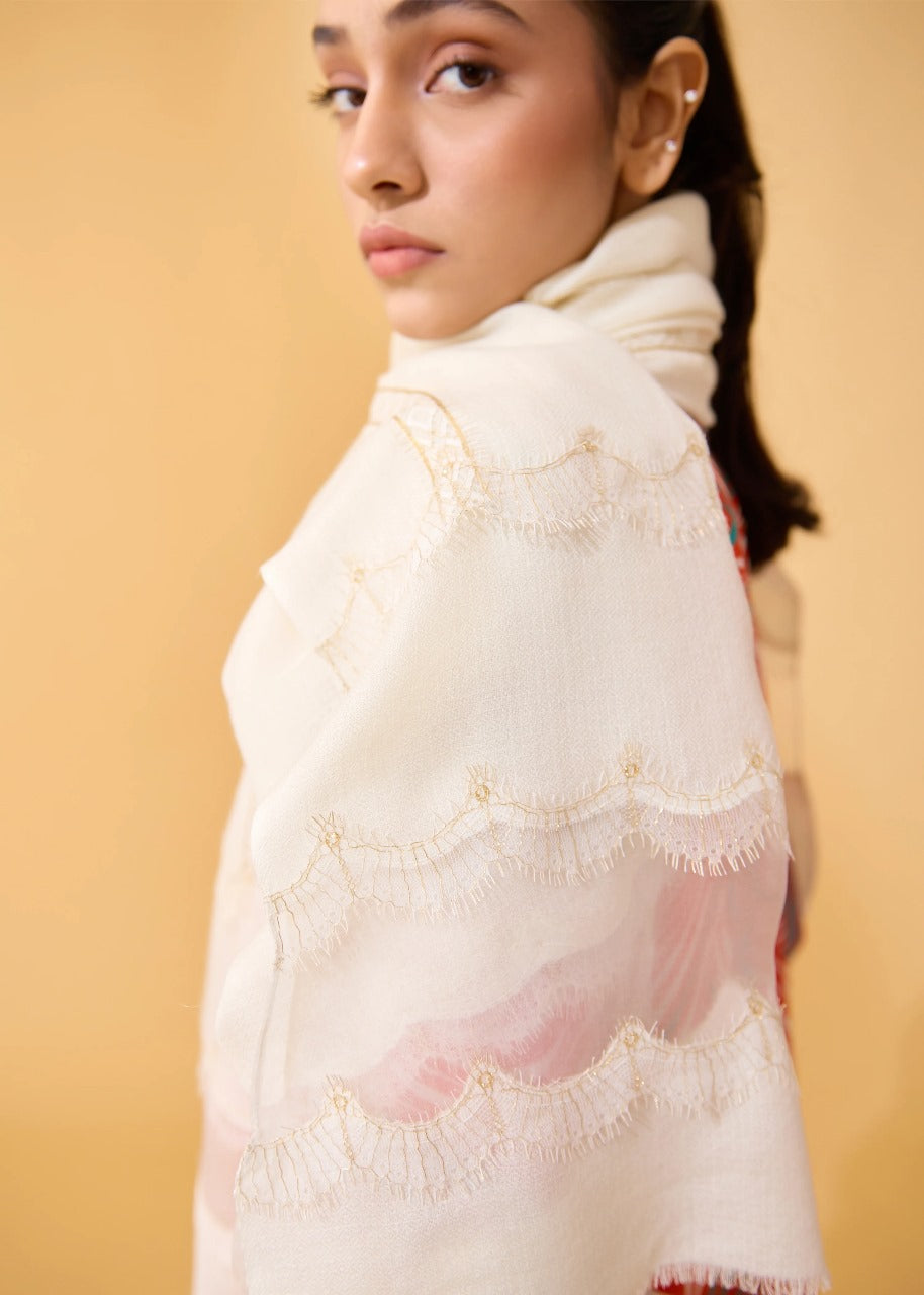 Ivory Layering Edge Stole