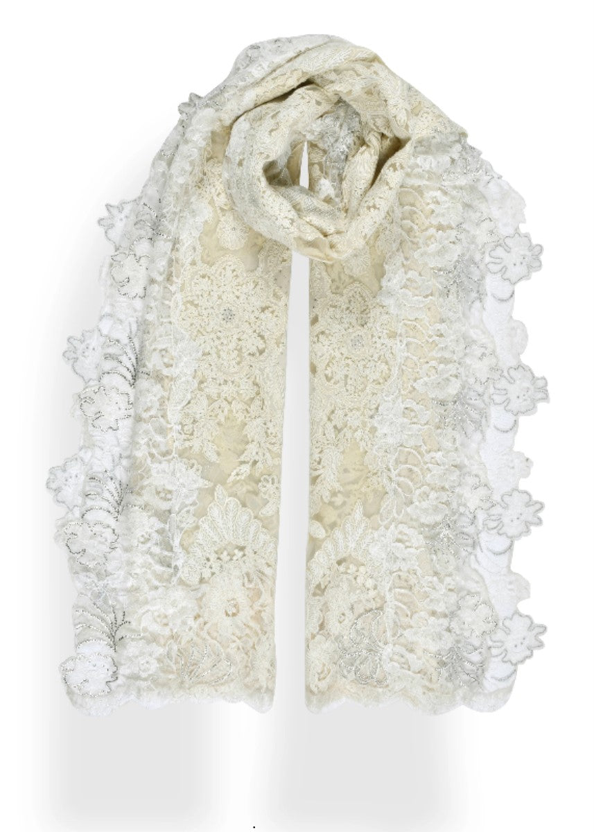 Ivory Flower Bed Stole