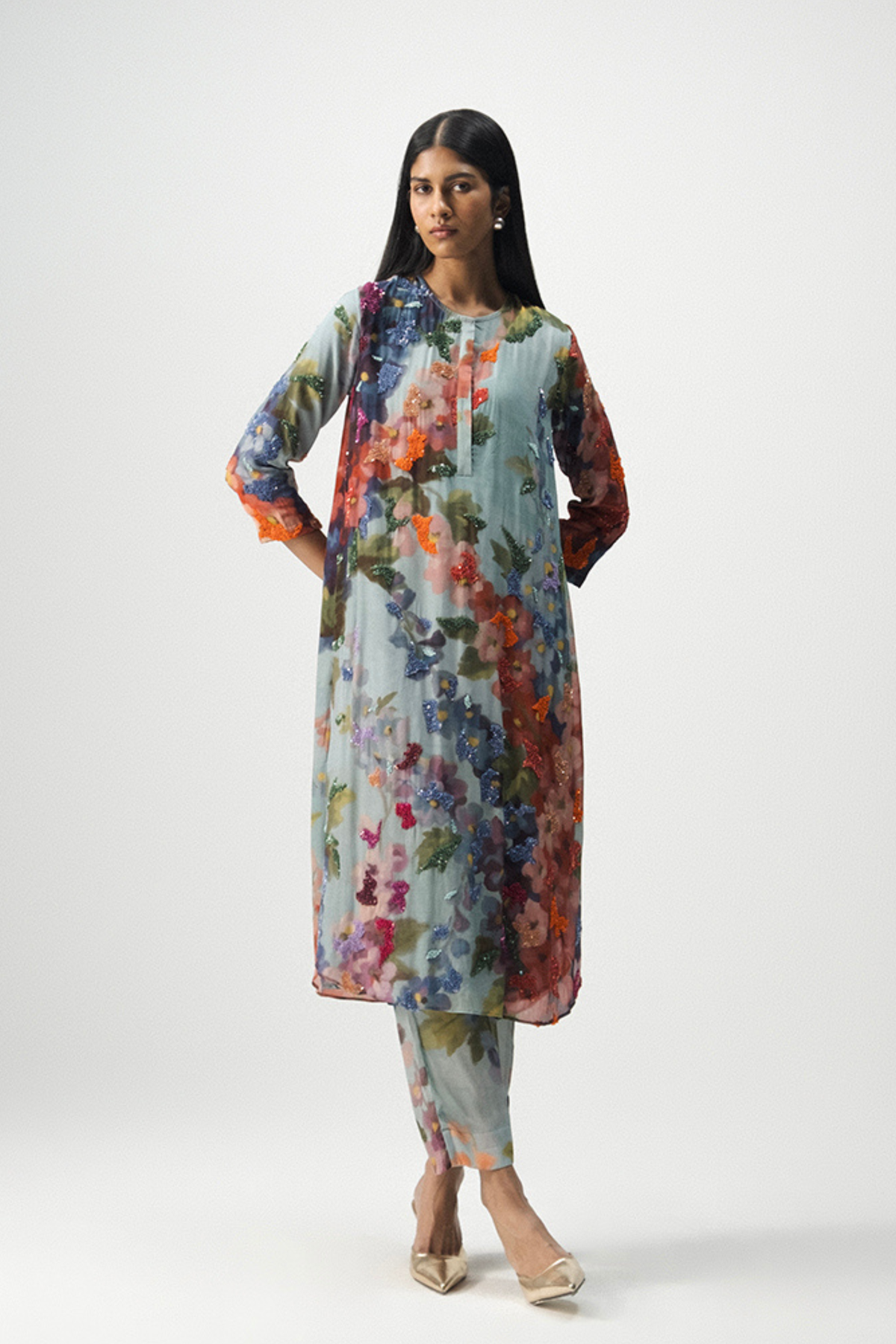 Darlington Long Embroidered Kurta Set