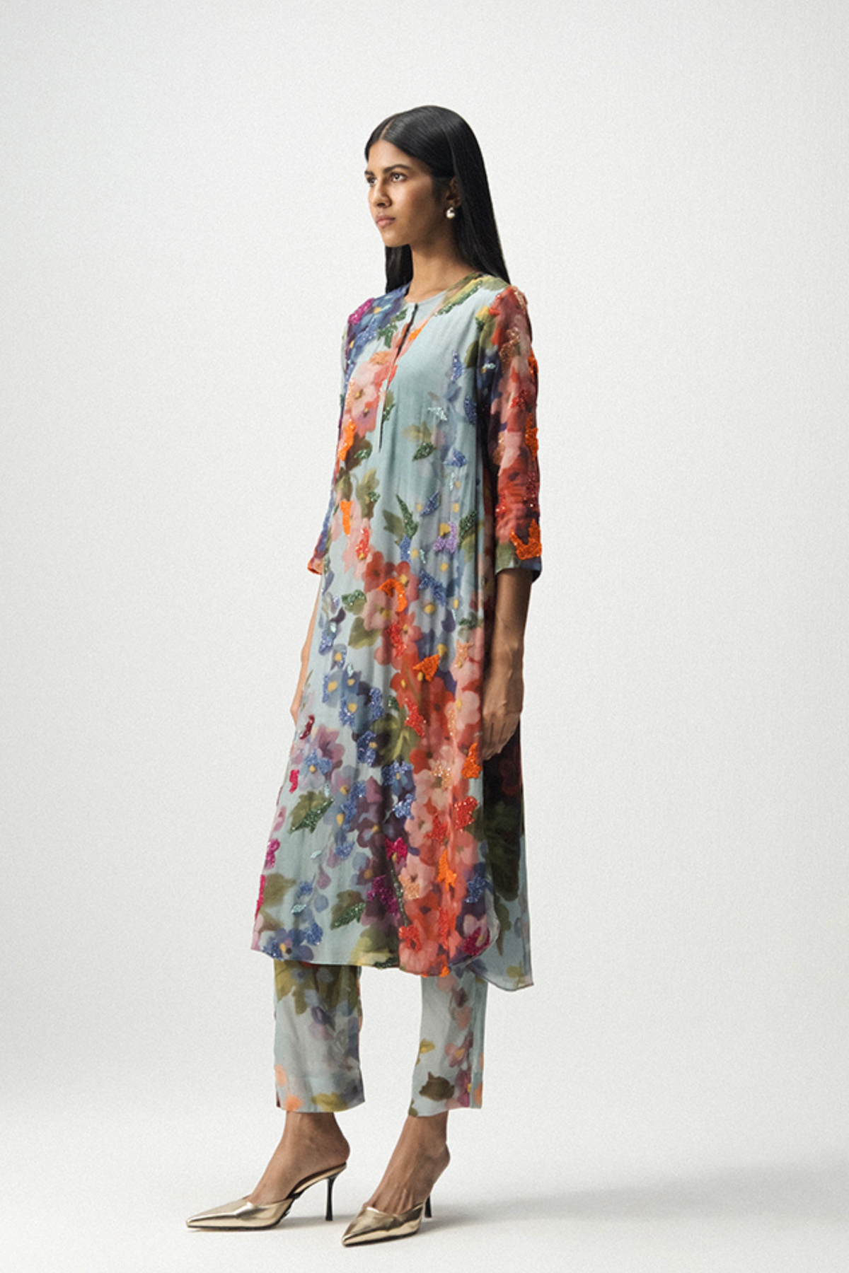 Darlington Long Embroidered Kurta Set