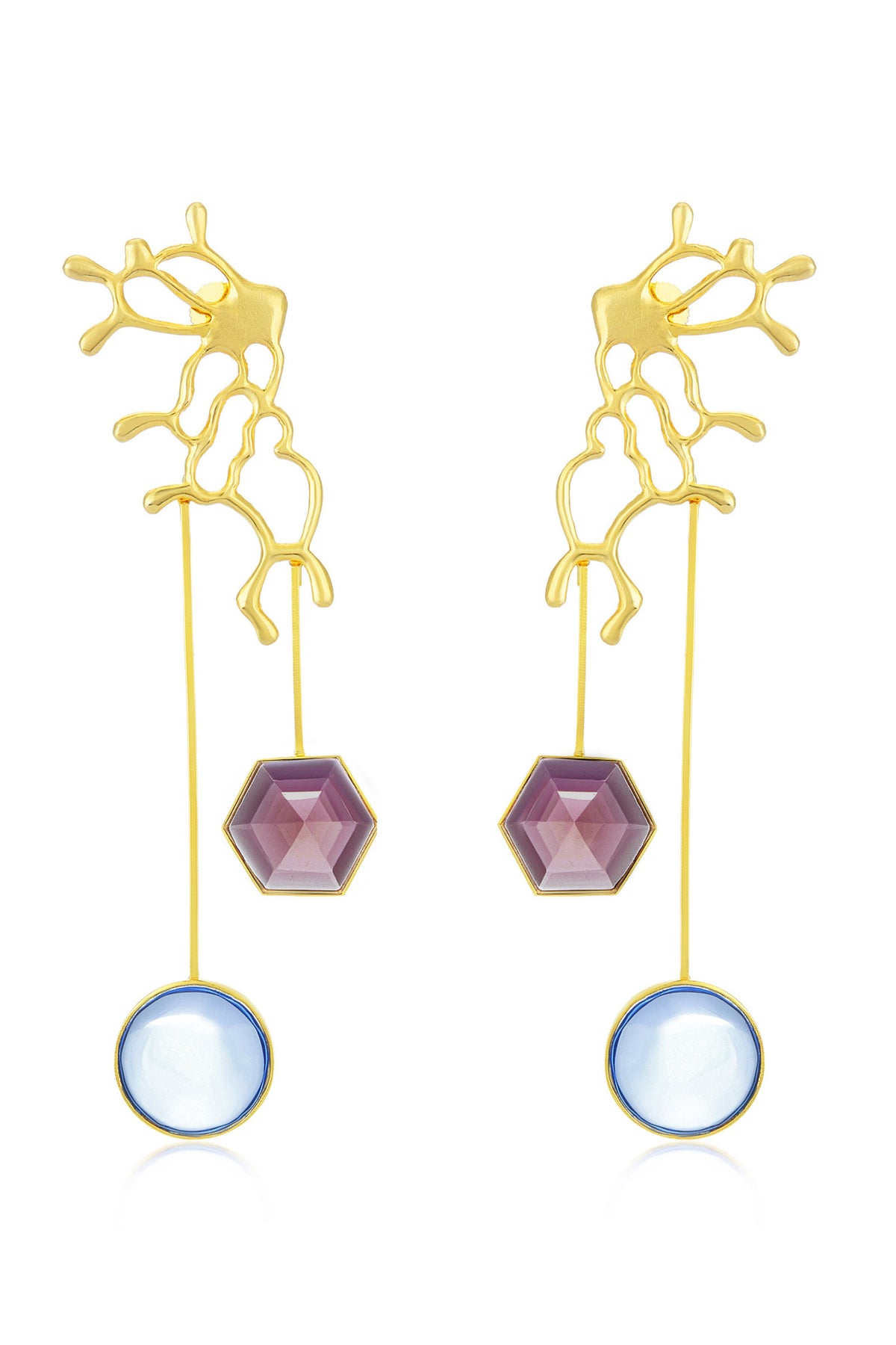 Purple coraline earrings