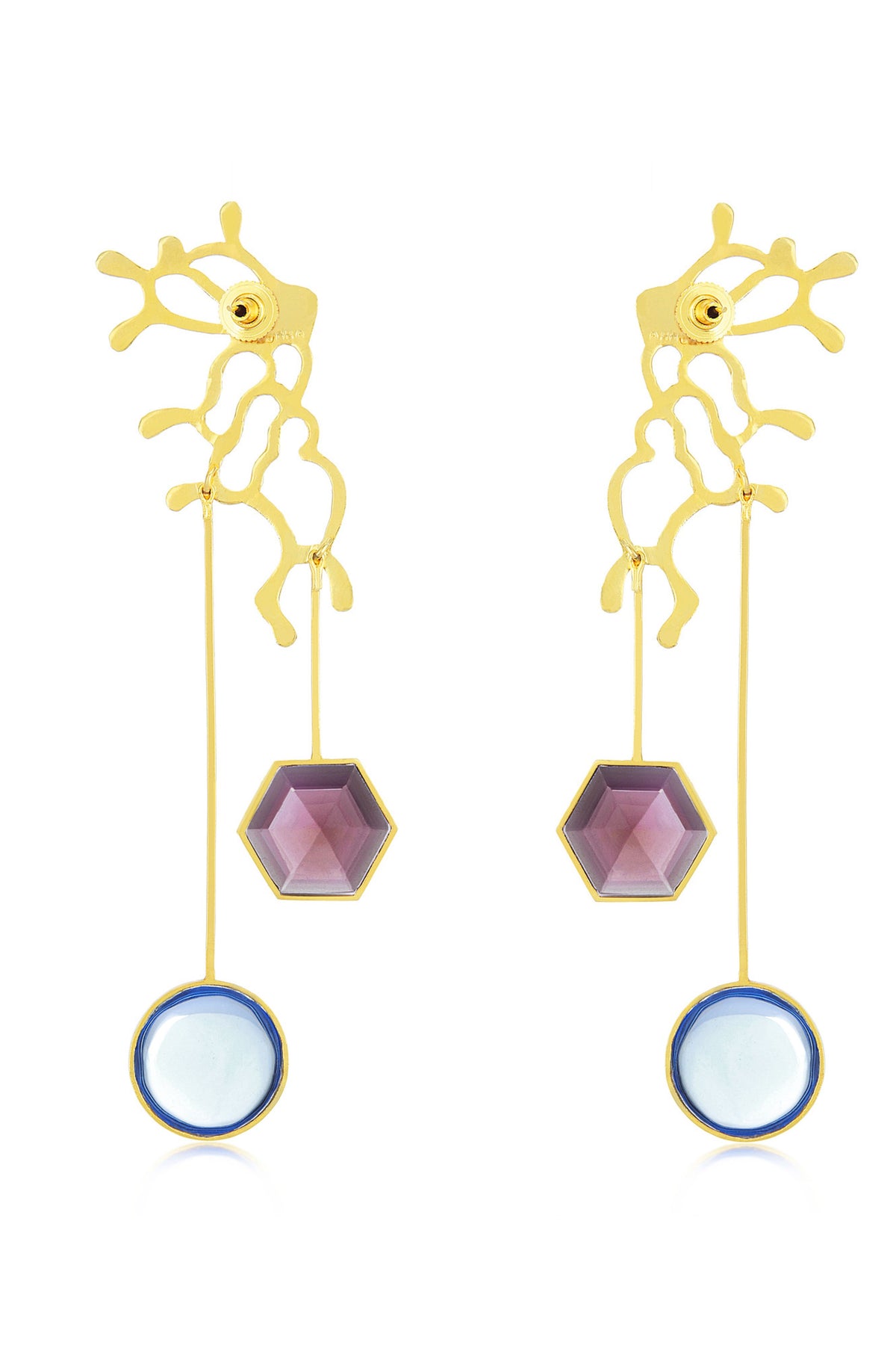 Purple coraline earrings