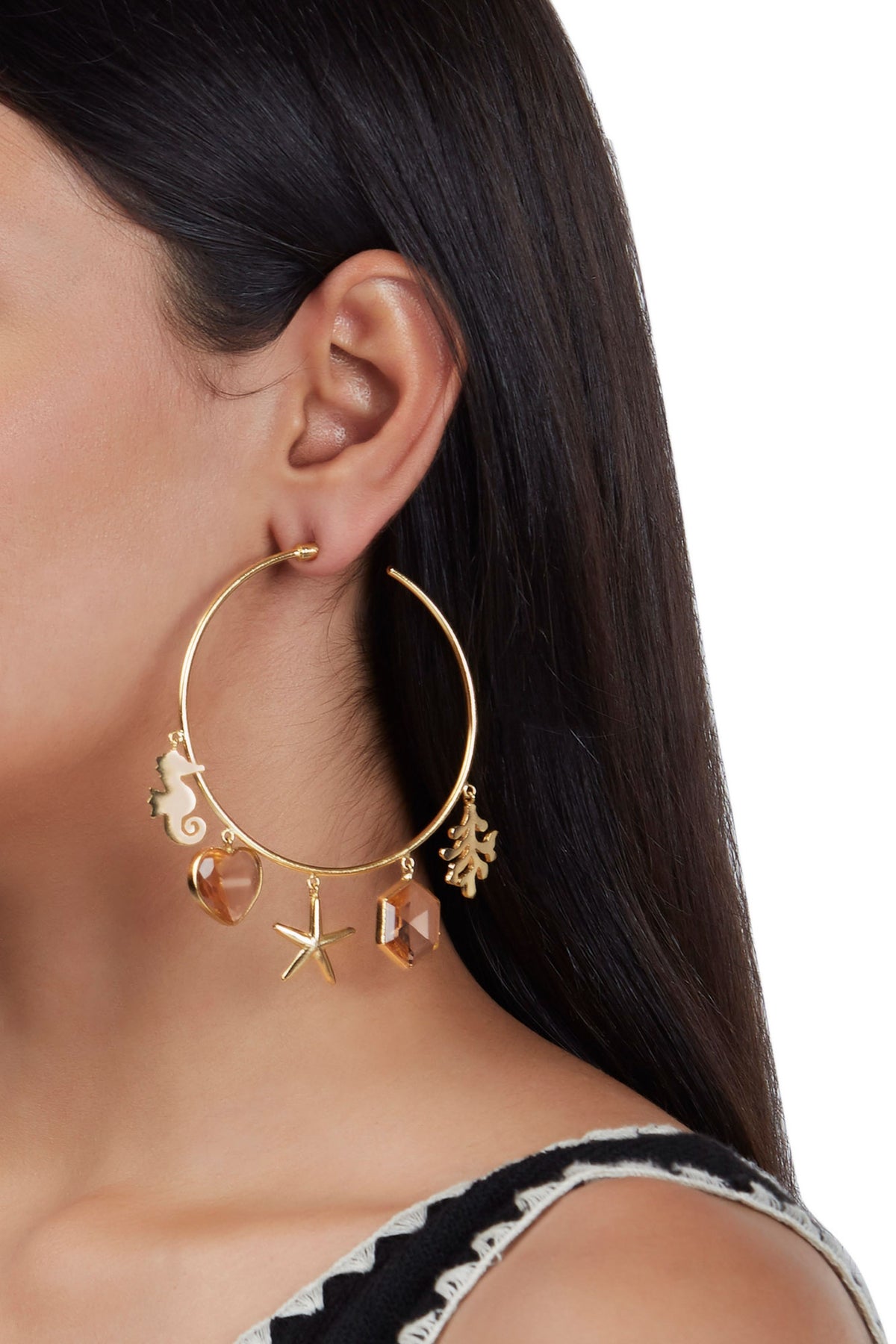 Callista morganite hoop earrings