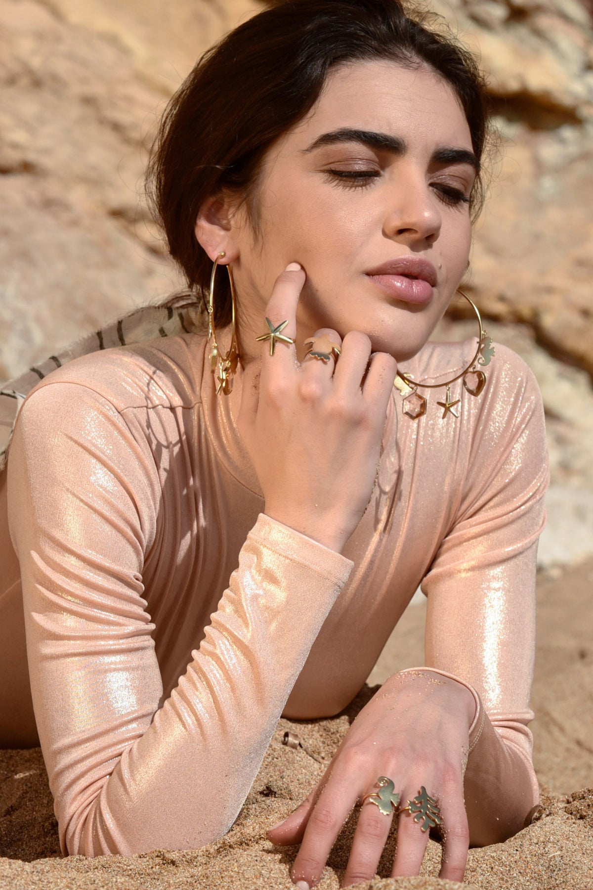 Callista morganite hoop earrings