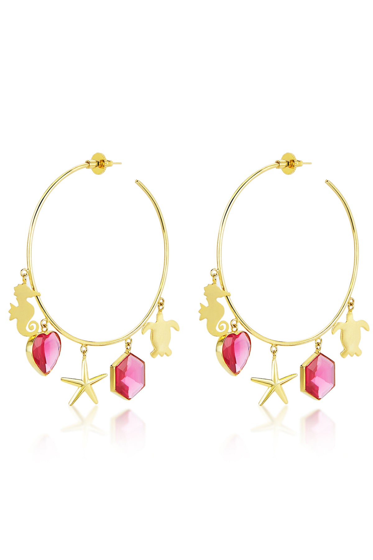 Callista magenta hoop earrings