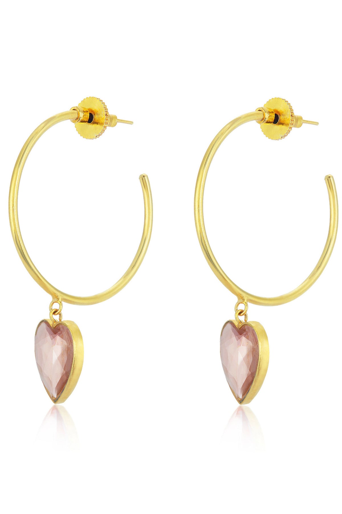 Rena heart morganite hoop earrings