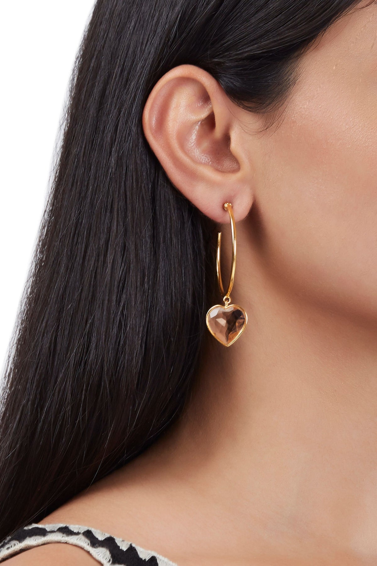 Rena heart morganite hoop earrings