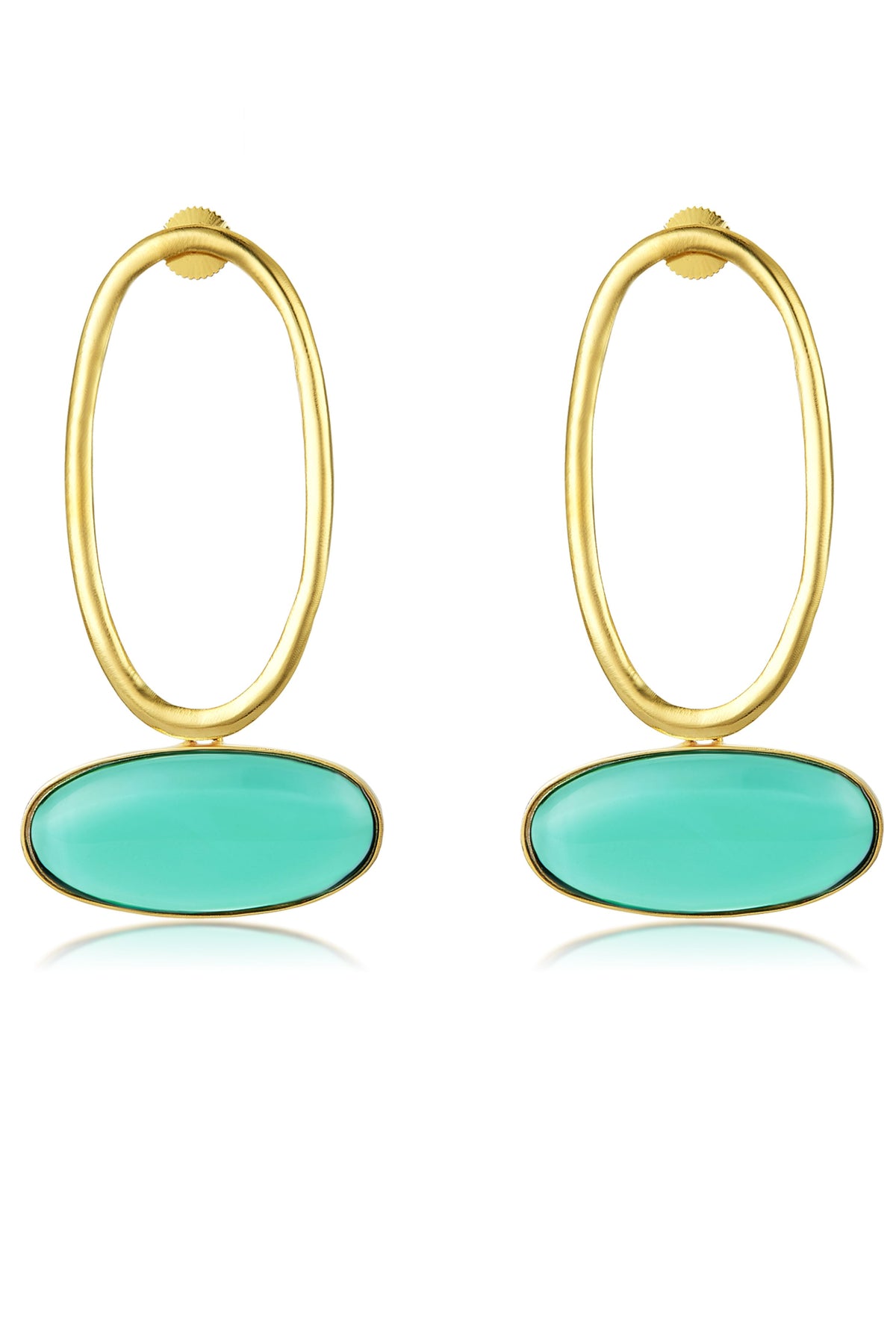 Iris green hoop earrings