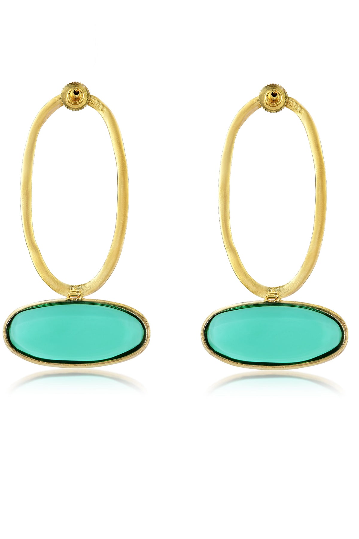 Iris green hoop earrings