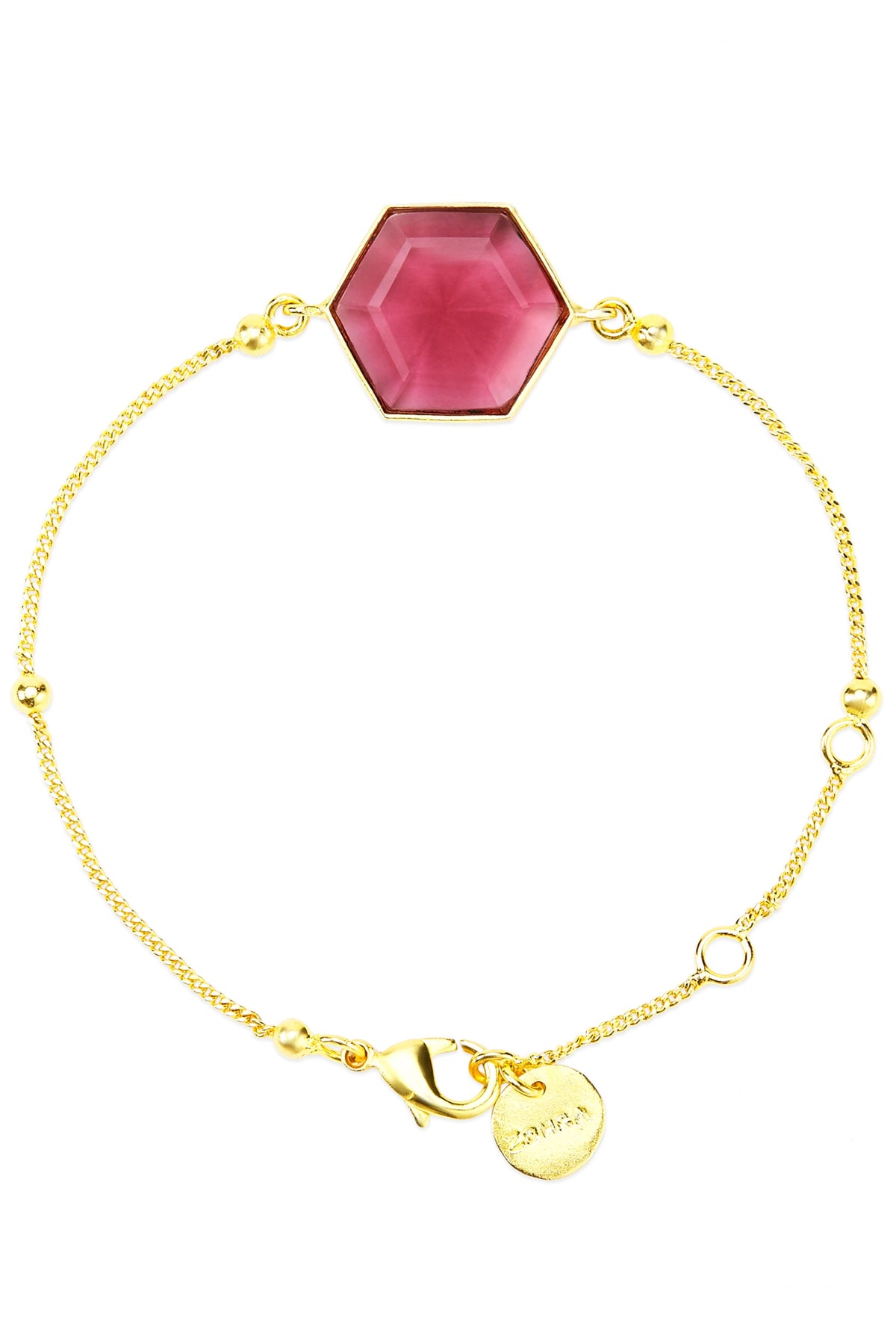 Rena magenta hexagon bracelet