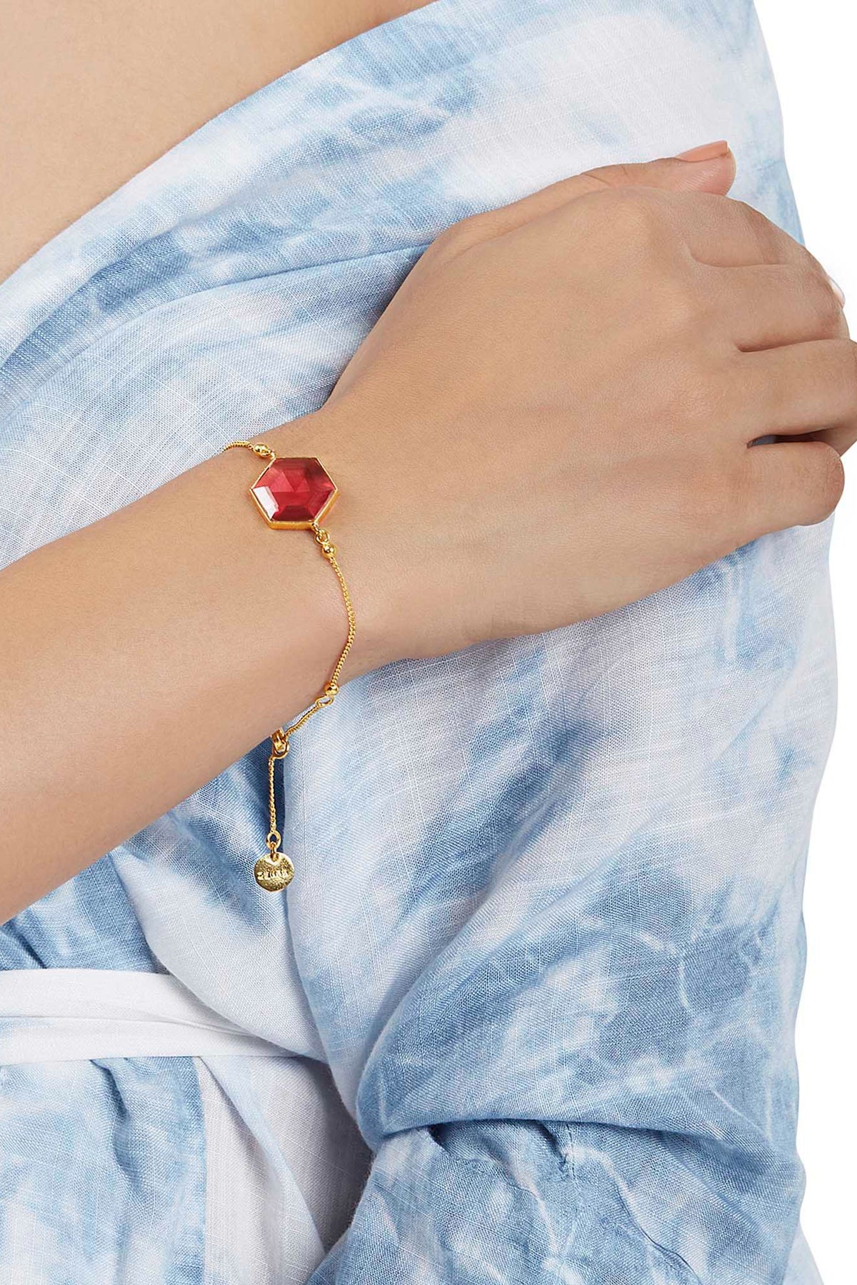Rena magenta hexagon bracelet