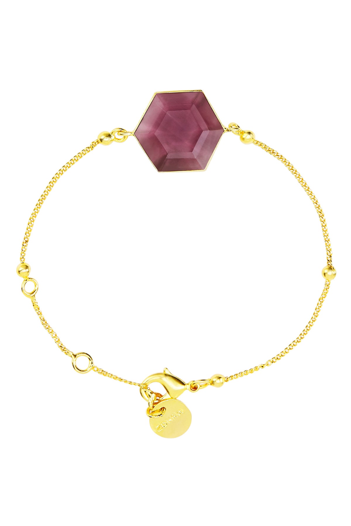 Rena purple hexagon bracelet