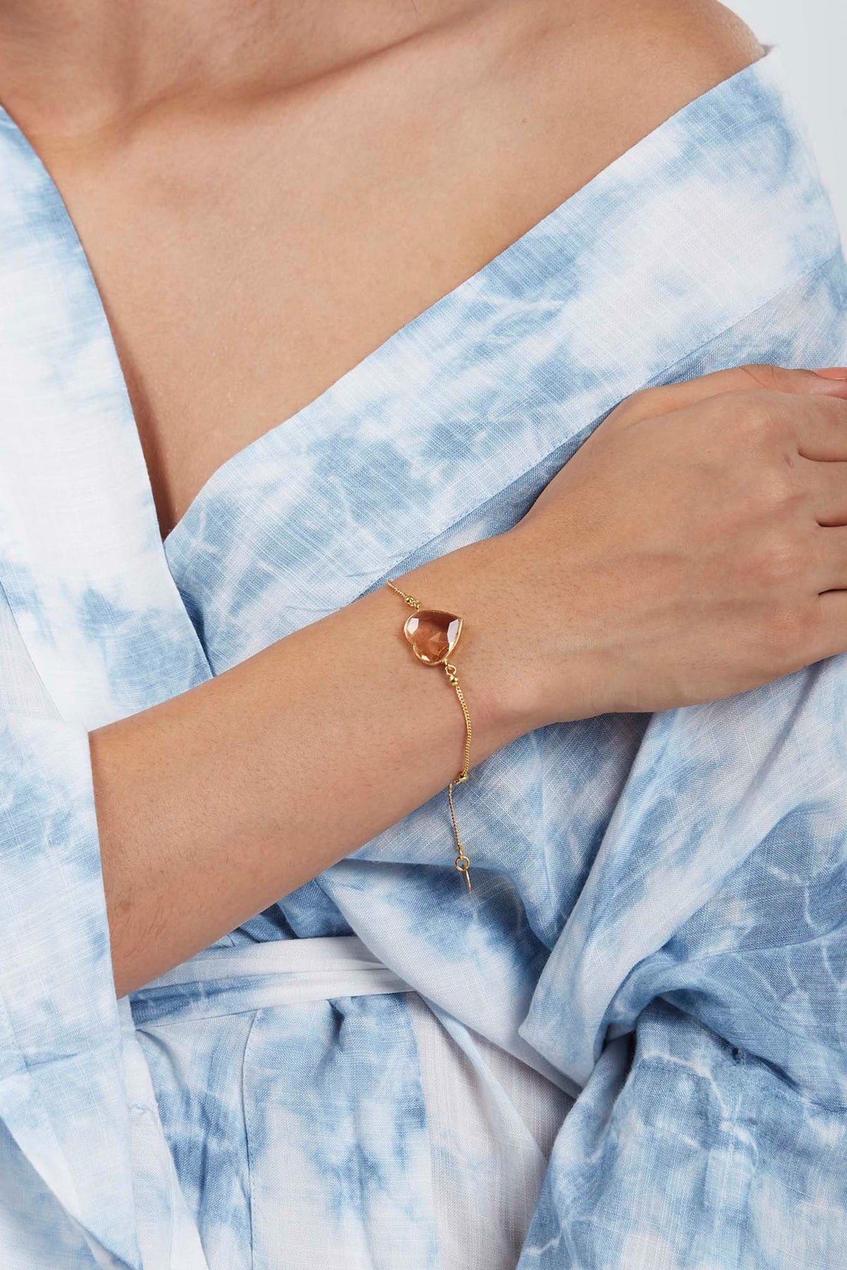 Rena morganite heart bracelet