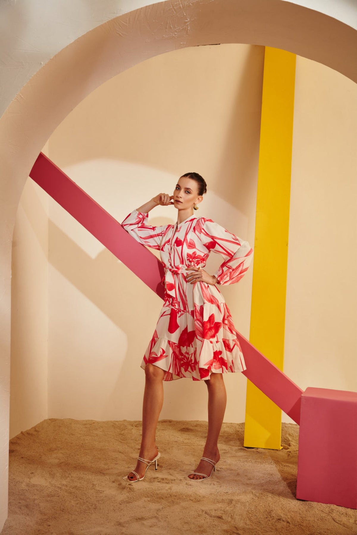 Puffy Sleeves Dress and Belt