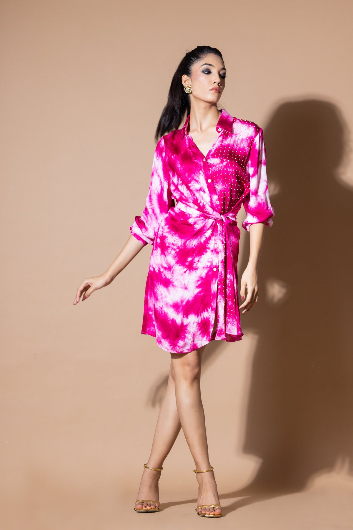 Magenta Wee Hour Wrap Dress