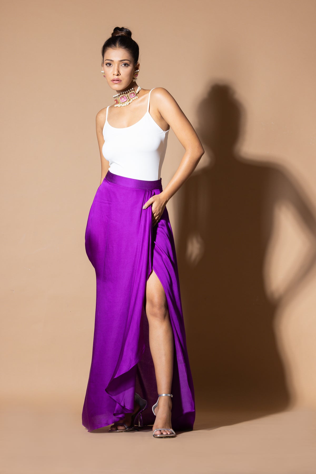 Afterglow Purple Draped Skirt