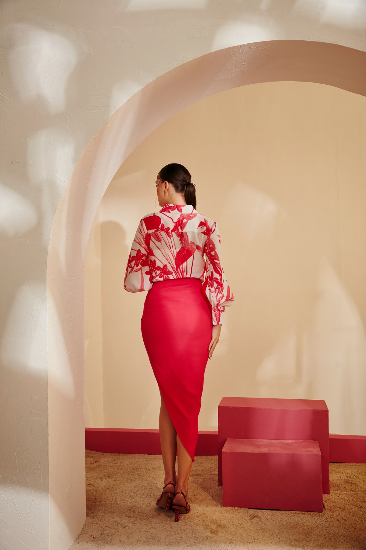 Pink Drape Skirt Co-ord Set